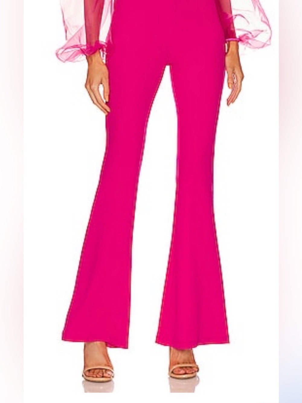 Nookie Bright Pink Flared High-Rise Pants